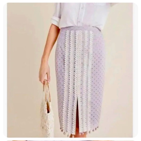 NWT Anthropologie Pankaj & Nidhi Adree Eyelet Midi Skirt...
